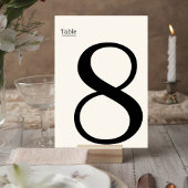 Elegant Minimalist Wedding Table Number Card Tischnummer