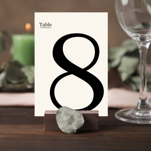 Elegant Minimalist Wedding Table Number Card Tischnummer