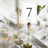 Elegant Minimalist Wedding Table Number Card Tischnummer