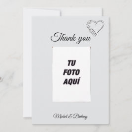 Elegant Minimalist Wedding Thank You Card Dankeskarte