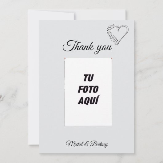 Elegant Minimalist Wedding Thank You Card Dankeskarte (Vorderseite)