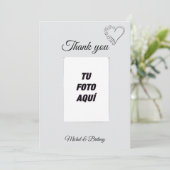 Elegant Minimalist Wedding Thank You Card Dankeskarte (Stehend Vorderseite)