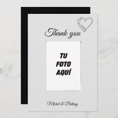 Elegant Minimalist Wedding Thank You Card Dankeskarte (Vorne/Hinten)