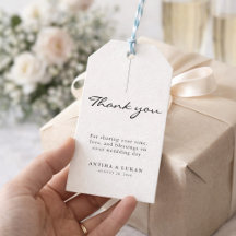 Elegant Minimalist Wedding Thank You Favor Tags
