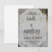Elegant Minimalist Wedding Welcome Sign Dankeskarte (Vorne/Hinten)