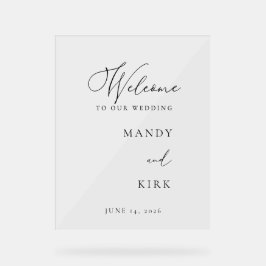 Elegant Minimalist Wedding Welcome Sign | Modern  Acrylschild