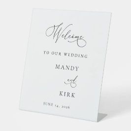 Elegant Minimalist Wedding Welcome Sign | Modern  Sockelschild