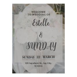 Elegant Minimalist Wedding Welcome Sign Poster