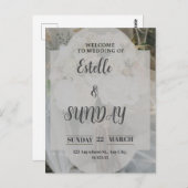 Elegant Minimalist Wedding Welcome Sign Postkarte (Vorne/Hinten)