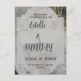 Elegant Minimalist Wedding Welcome Sign Postkarte