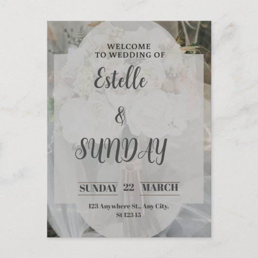 Elegant Minimalist Wedding Welcome Sign Postkarte (Vorderseite)
