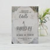 Elegant Minimalist Wedding Welcome Sign Save The Date (Stehend Vorderseite)