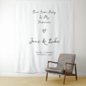 Elegant Minimalist Wedding Welcome Sign - Tapestry Wandteppich (Beispiel)