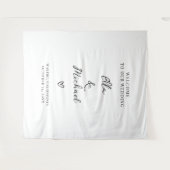 Elegant Minimalist Wedding Welcome Sign - Tapestry Wandteppich (Vorderseite (Horizontal))