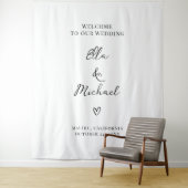 Elegant Minimalist Wedding Welcome Sign - Tapestry Wandteppich (Beispiel)
