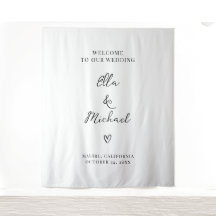 Elegant Minimalist Wedding Welcome Sign - Tapestry