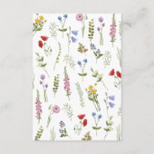 Elegant Minimalist Whimsical Wildflower Wedding Begleitkarte (Rückseite)