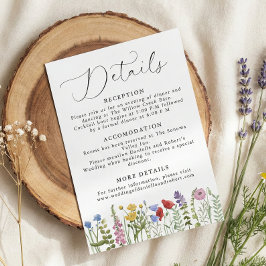 Elegant Minimalist Whimsical Wildflower Wedding Begleitkarte