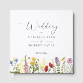 Elegant Minimalist Whimsical Wildflower Wedding Gästebuch (Vorderseite)