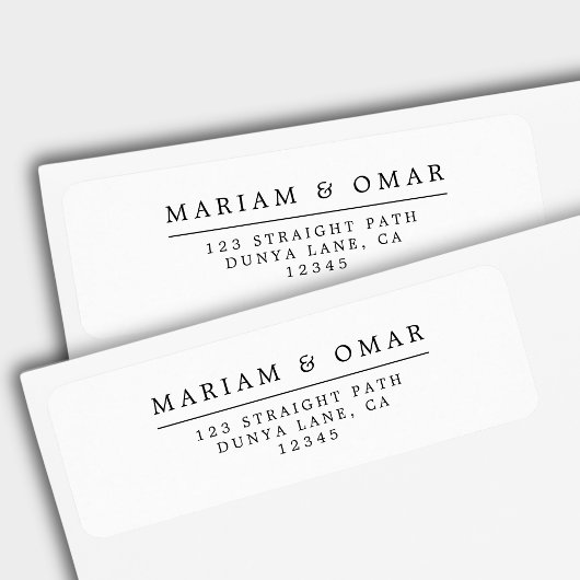 Elegant Minimalist White Return Address