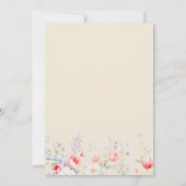 Elegant minimalist wildflower floral beige wedding einladung (Rückseite)