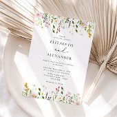 Elegant Minimalist Wildflower Wedding Einladung