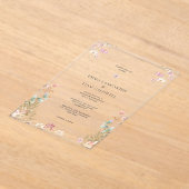 Elegant Minimalist Wildflowers Wedding Acryleinladungen (Ablage )