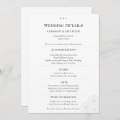 Elegant Minimalist Winter Wedding Details Card Einladung (Vorne/Hinten)