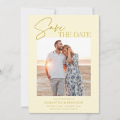 Elegant Minimalist Yellow Photo Save The Date (Vorderseite)