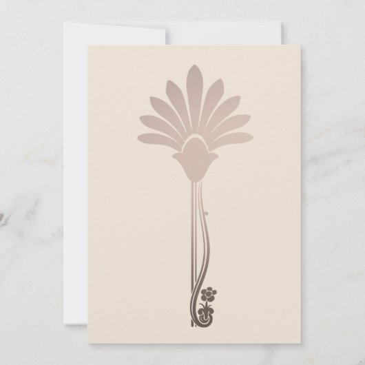Elegant Minimalistic Floral Art Deco Wedding Einladung (Rückseite)