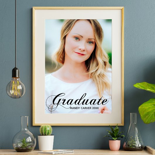 Elegant Minimalistisch 2023 Graduate Foto Abschlus Poster