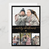 Elegant Minimalistisch 4 Foto Collage Weihnachten (Vorne/Hinten)