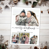 Elegant Minimalistisch 4 Foto Collage Weihnachten Postkarte
