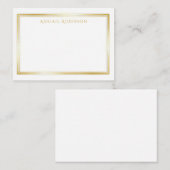 Elegant, minimalistisch, anpassbar, gold metallisc mitteilungskarte (Vorne/Hinten)