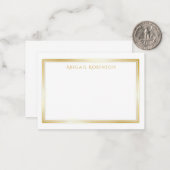 Elegant, minimalistisch, anpassbar, gold metallisc mitteilungskarte (Vorderseite/Rückseite Beispiel)