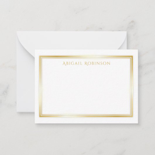Elegant, minimalistisch, anpassbar, gold metallisc mitteilungskarte (Vorderseite)