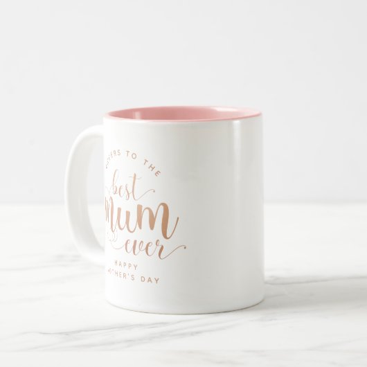 Elegant Minimalistisch Best Mum Ever Zweifarbige Tasse (Vorderseite Links)