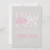 Elegant Minimalistisch bindet sie die Knotenbridal Einladung (Vorderseite)