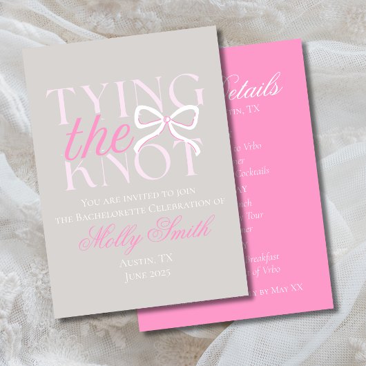 Elegant Minimalistisch bindet sie die Knotenbridal Einladung