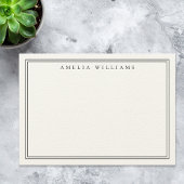 Elegant Minimalistisch Black und Ecru Two Border Mitteilungskarte