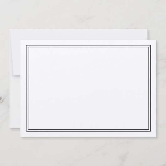Elegant Minimalistisch Black und Ecru Two Border Mitteilungskarte (Rückseite)