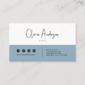 Elegant Minimalistisch Blue Neutral Boho Chic Mode Visitenkarte (Rückseite)