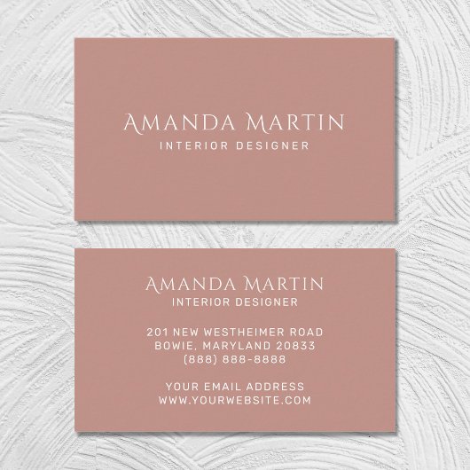 Elegant Minimalistisch Blush Pink Boho Visitenkarte