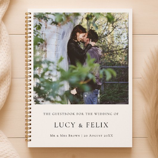 Elegant Minimalistisch | Chic Foto Wedding Guest B Notizblock