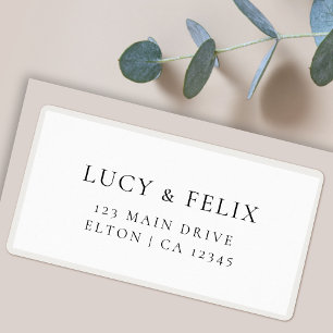 Elegant Minimalistisch Chic Wedding Rücksendeadr Adressaufkleber