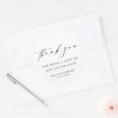 Elegant Minimalistisch Danke Hochzeit Runder Aufkleber (Umschlag)