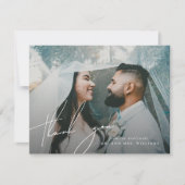 Elegant Minimalistisch Dankeschön Foto Dankeskarte (Vorderseite)