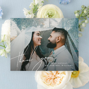 Elegant Minimalistisch Dankeschön Foto Dankeskarte