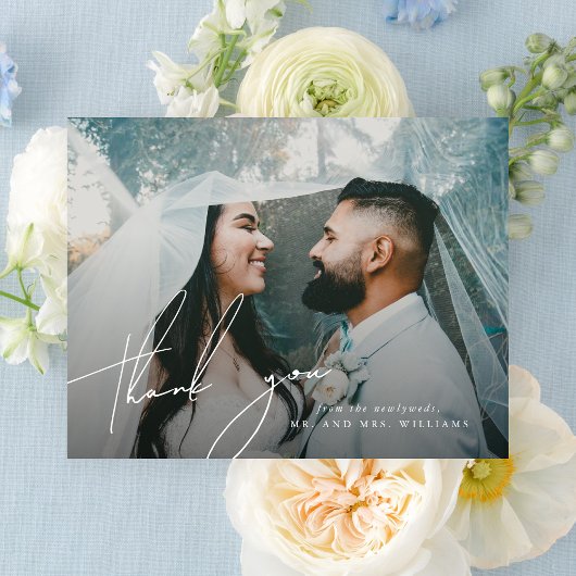 Elegant Minimalistisch Dankeschön Foto Dankeskarte