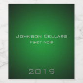 Elegant Minimalistisch Deep Green Vignette Custom Weinetikett (Einzelnes Label)